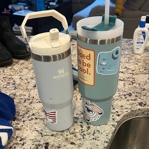 Stanley Light Blue and Teal Tumblers with Handles